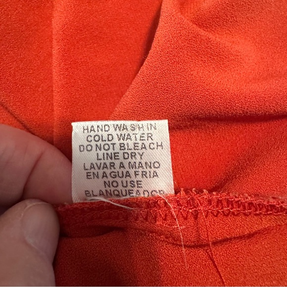 Entro Burnt Orange/Redish Sleeveless Cut Out Tank Top Scalloped edges Size L - Picture 9 of 11